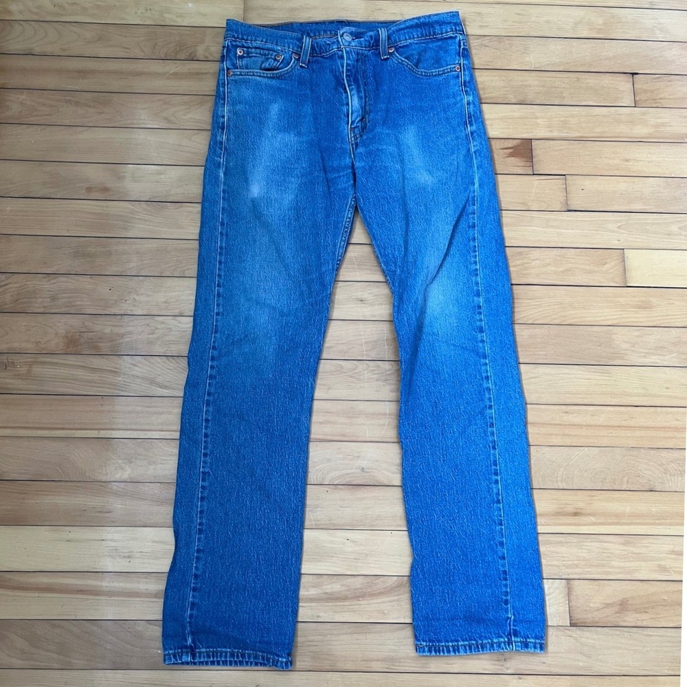 Levis 513 Slim Straight Jeans Mens 32x32 Medium Wash Blue Denim Pants 08513-0037